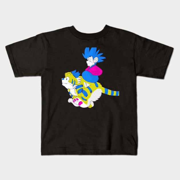 yaiba riding on kagetora Kids T-Shirt by Aat8 